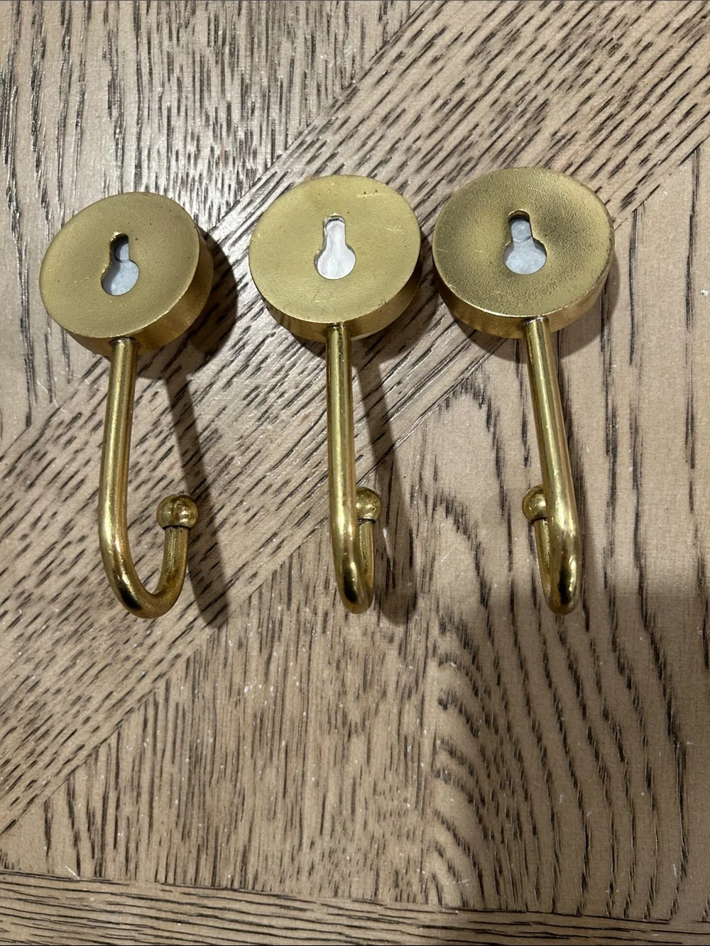 Brass Floral Wall Hooks - Yellow Botanical Design